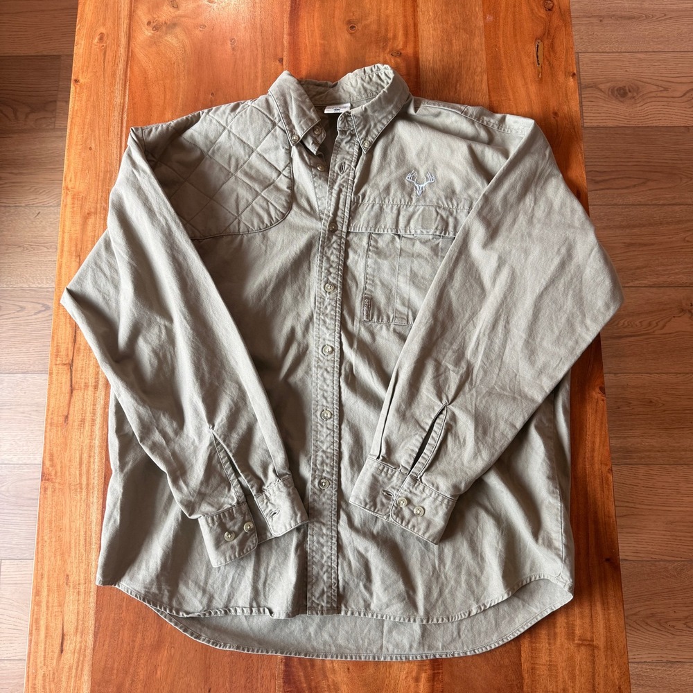Columbia Men's Tan Hunting/Shooting Long Sleeve Button Up Shirt Size L